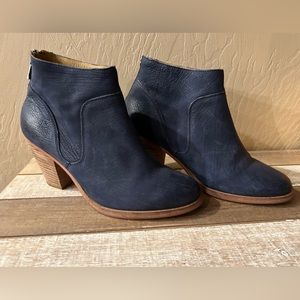 Navy Leather Bootie Size 7.5